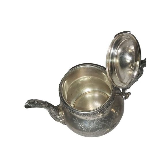 FORBES SILVER CO. Quadruple silver plated TEA POT & SUGAR BOWL WITH LIDS - Picture 6 of 16